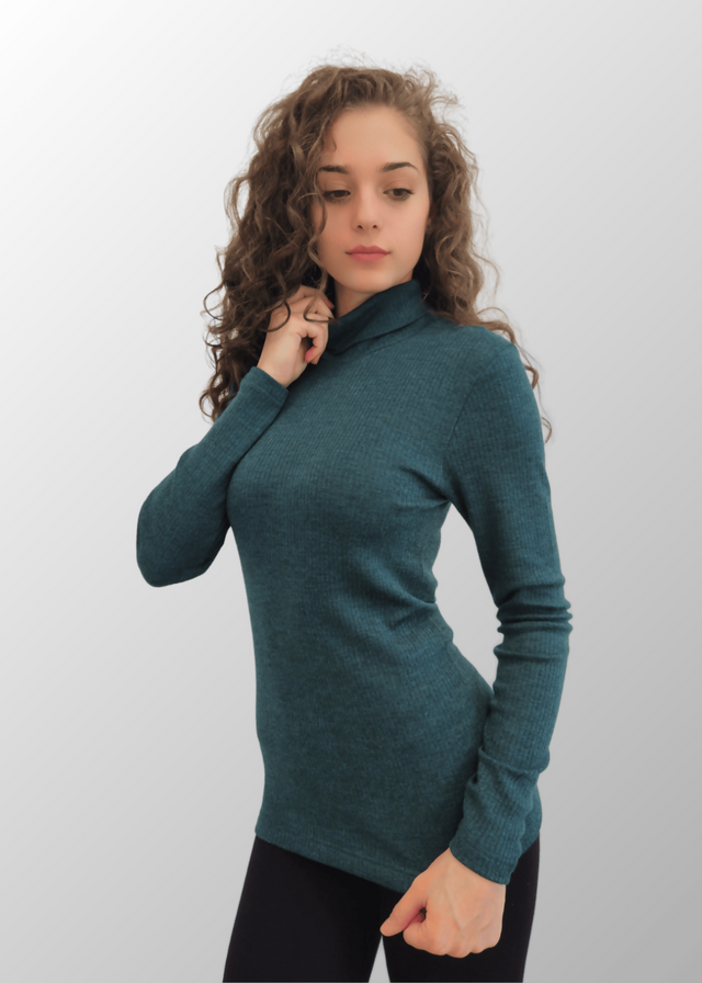 Sophie Mock Neck Sweater in Modal Wool Cashmere