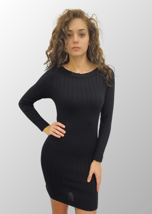 Abito corto jacquard Fabiana in Lana Seta