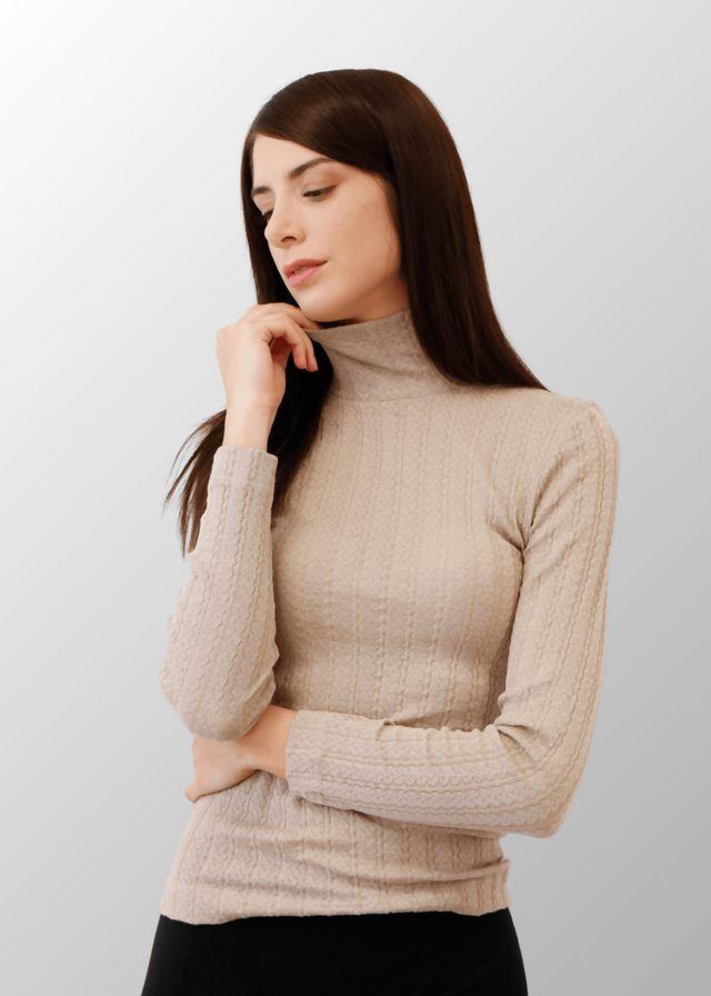 Maglia jacquard con lupetto Xhemile in Lana Seta