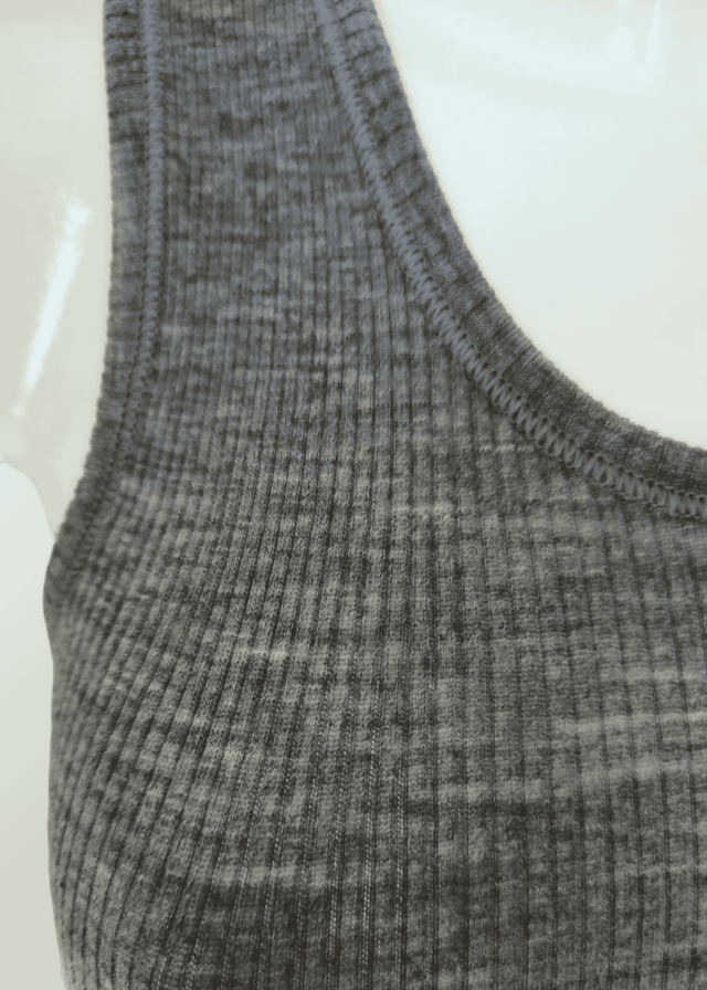 Eva wide shoulder tank top in pure wool