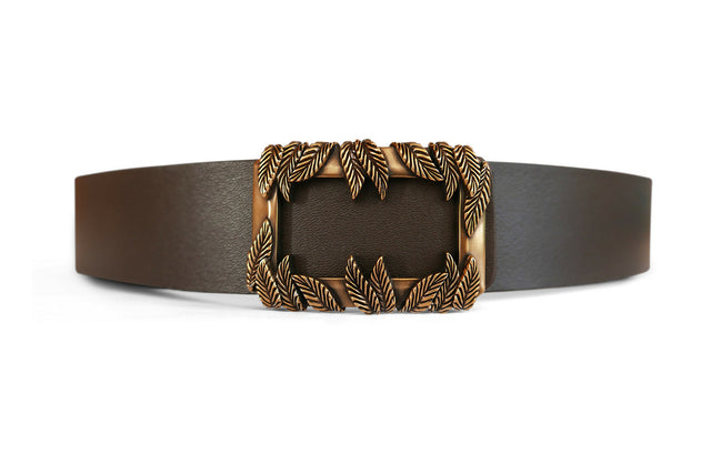 Cintura FOGLIE ORO ANTICO in pelle di vitello