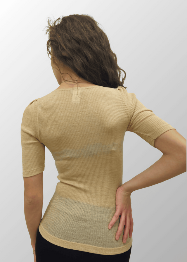 Maglia lamé maniche a 3/4 Giulia in Lana Seta