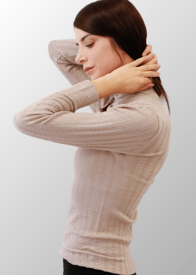 Maglia jacquard con lupetto Xhemile in Lana Seta