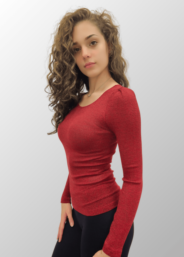 Maglia lamé maniche lunghe Nati in Lana Seta