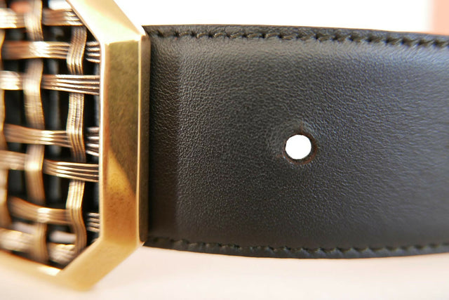 Cintura GARZA ORO ANTICO in pelle di vitello