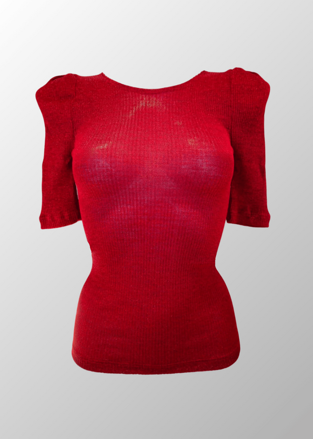 Maglia lamé maniche a 3/4 Giulia in Lana Seta