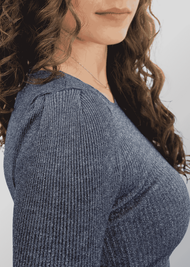 Maglia lamé maniche a 3/4 Giulia in Lana Seta