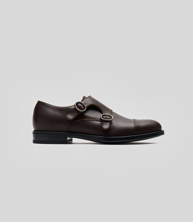 vegan monk strap brown