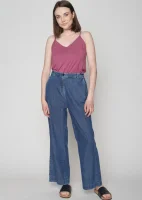 Women's Denim Dawm trousers in organic cotton