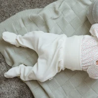 Footed pants for newborn made from organic cotton chenille