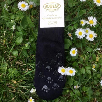 Non-slip thin socks in dyed organic cotton_43249