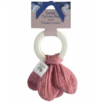 Multisensory ring teether in rubber and organic cotton_57706