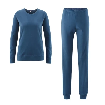 Women's pajamas in Baltic blue organic cotton_59829