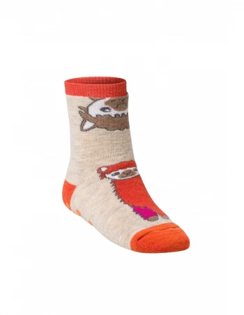 Anti-slip orange ABS socks kids children alpaca wool_86544