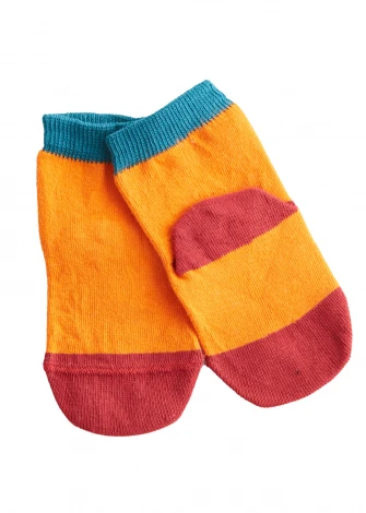 Socks for children orange/red/petrol in organic cotton_91320