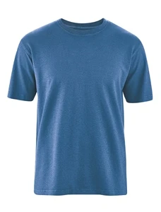 Man basic t-shirt in hemp and organic cotton Blue Sea_93350