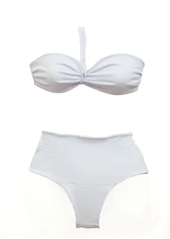 Bandeau bikini with high cotton briefs_94014