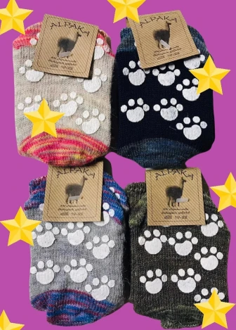 Alpaca and Wool Multicolor Anti-Slip Socks for Children_96809