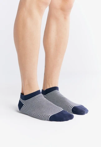 Albero blue striped sneaker socks in organic cotton_101148