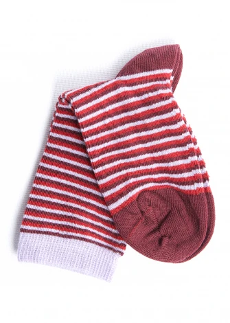 Red striped children's socks in organic cotton_101285