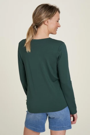 Tranquillo Women's Green V-neck shirt in Tencel_102033