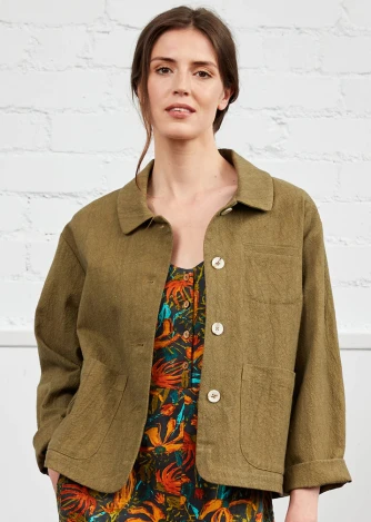 Green jacket in pure fair trade cotton_102987