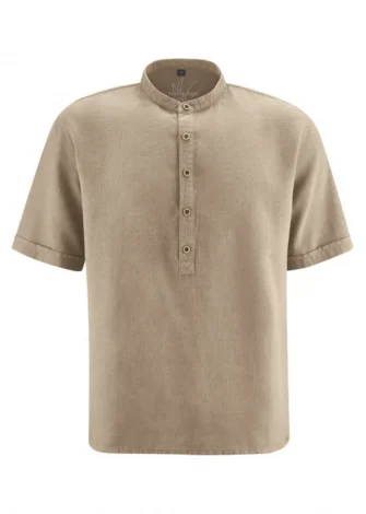 Short-sleeved Men's Shirt in Hemp and Grit Organic Cotton_103067