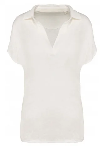 Polo Lina for woman in Linen - Ivory_103409