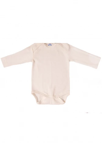 Baby long-sleeved bodysuit in organic wool and silk_105076