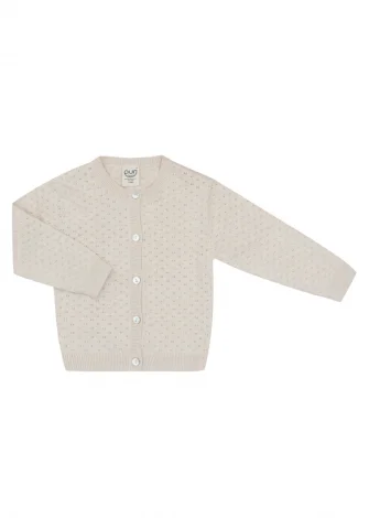 Ajour cardigan for children in organic cotton and silk_109563