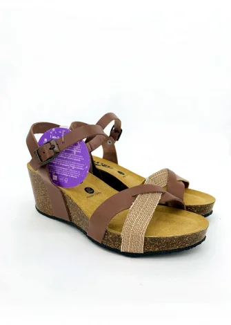 Women's Bercy sandals in cork and natural leather_110453