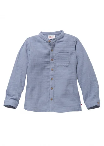 Light blue muslin shirt for children in pure organic cotton_109333