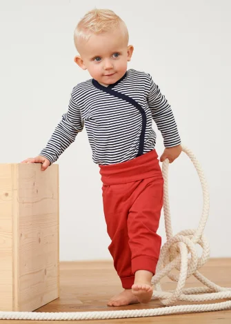 Poppy red boy's Egg trousers in organic cotton_109841