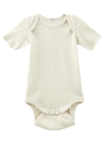 Honey baby short-sleeved bodysuit natural melange in organic cotton_109844