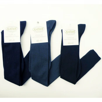 Knee high light socks in dyed organic cotton_43201
