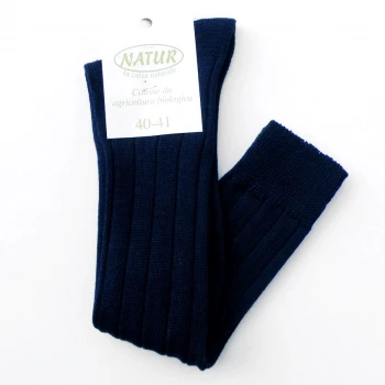 Knee high thick socks in dyed organic cotton_43206