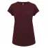 Women's rolled sleeve Salvage Recycled t-shirt in organic cotton - Burgundy/Bordeaux