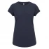 Women's rolled sleeve Salvage Recycled t-shirt in organic cotton - Melange blue