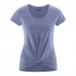 Yoga T-shirt with knot at the waist in hemp and organic cotton - Lavender