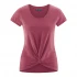 Yoga T-shirt with knot at the waist in hemp and organic cotton - Ruby red