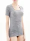 Short sleeve shirt in pure merino wool - Gray melange