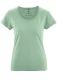 T-shirt with rolled crew neck for woman in hemp and organic cotton - Mint