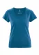 T-shirt con girocollo arrotolato da donna in canapa e cotone biologico - Blu