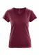 T-shirt with rolled crew neck for woman in hemp and organic cotton - Grape/Burgundy