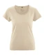 T-shirt with rolled crew neck for woman in hemp and organic cotton - Sand