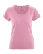T-shirt with rolled crew neck for woman in hemp and organic cotton - Pink