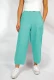 Anja women's bubble trousers in pure linen - Turquoise