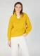 Aster Shawl Collar Oversized Sweater in pure natural wool - Yellow