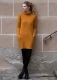 Sophie dress for women in pure organic boiled wool - Turmeric