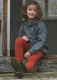 Elina leggings for children made of pure organic merino wool - Terracotta
